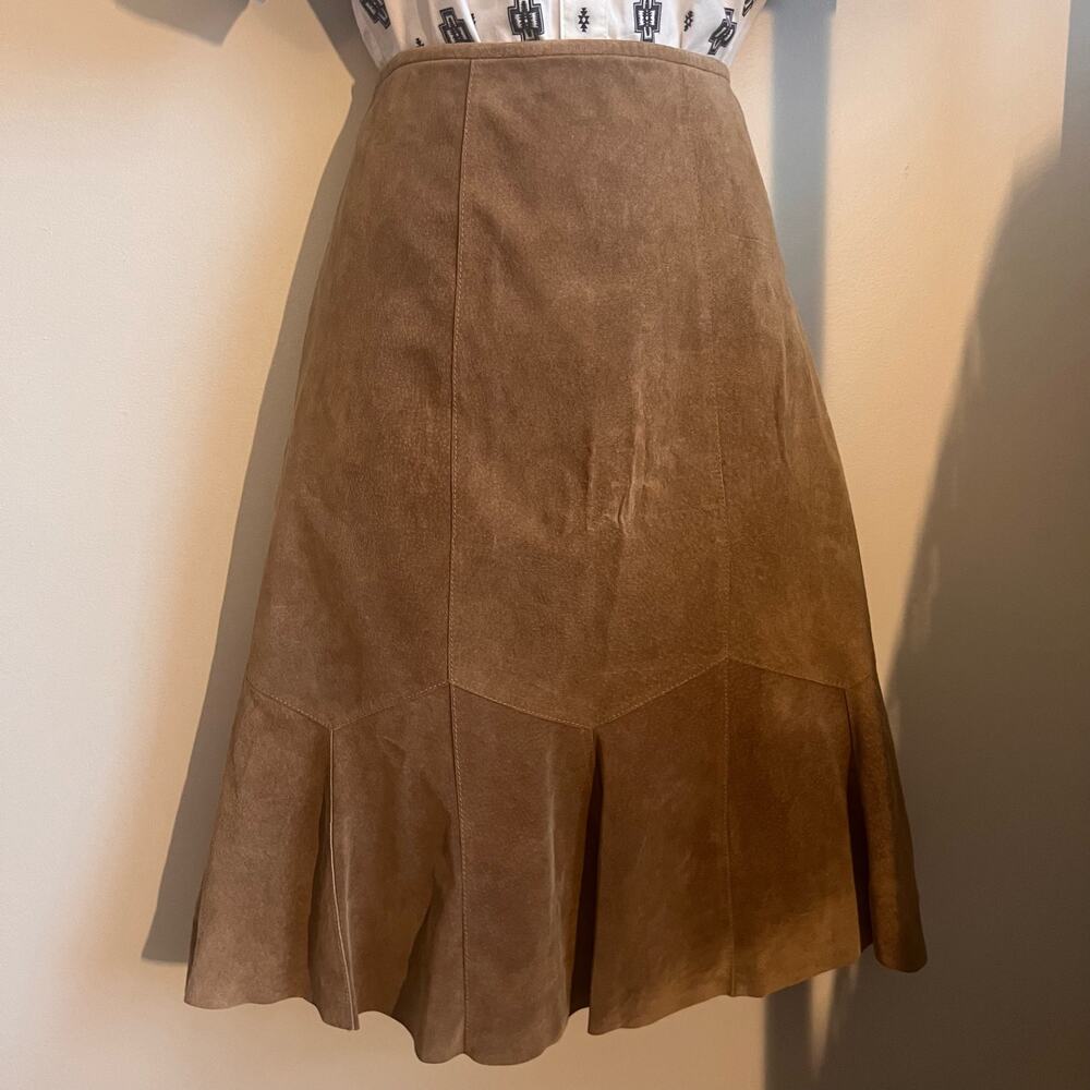 Vintage Western Leather suede skirt by Alfani